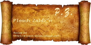 Plesch Zalán névjegykártya